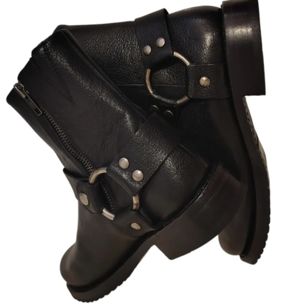Frye Women’s Veronica Flex Harness Boots – Black Leather – Size 8.5 - Picture 4 of 15